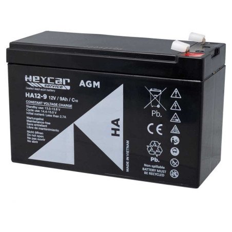 BATERÍA PLOMO AGM HEYCAR SERVICE 12V/9 AH HA12-9