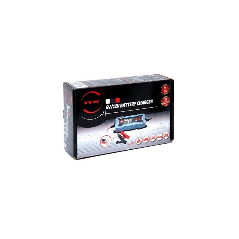 CARGADOR BATERIAS MOTO LCD 6-12V - 0.8A-3.8A