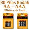 PILA ALCALINA KODAK AA LR06 1,5V (pack 80 PILAS)