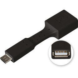 Adaptador OTG micro USB flexible negro